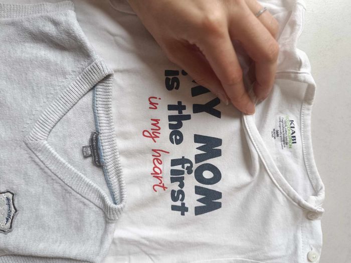 Haut manches longues blanc kiabi 3 ans et pull gris sans manches serjent major 3 ans garçon - photo numéro 3