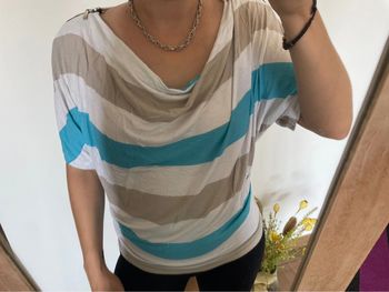 Top turquoise femme