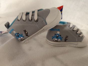 Chaussure bébé garçon bleu gris