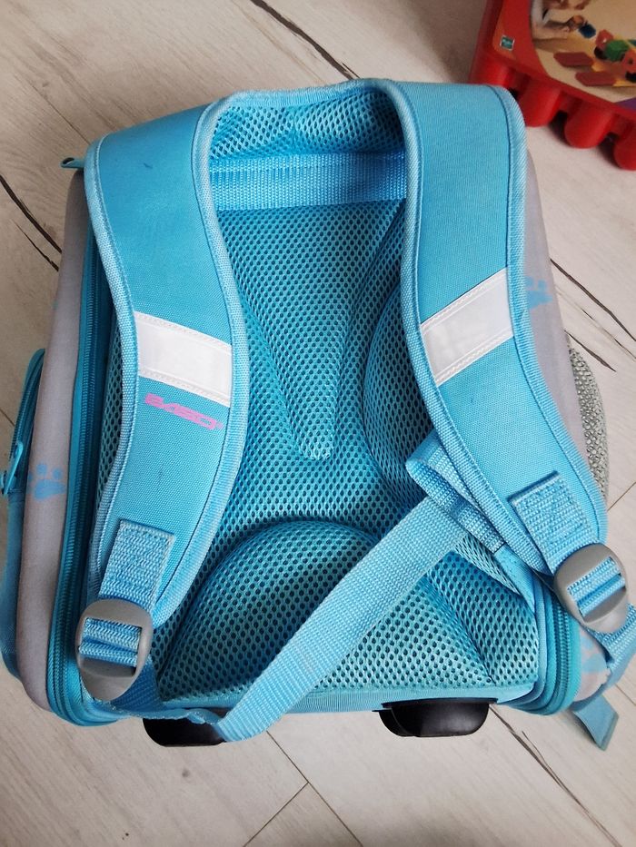 Sac à dos cartable bleu motifs chien rigide - photo numéro 6