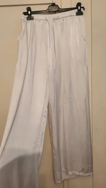 Pantalon léger crème en lin