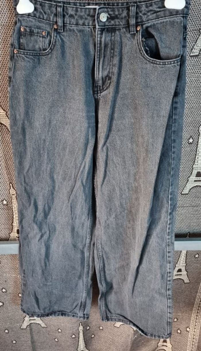 Jeans large (wide leg) gris foncé taille 40