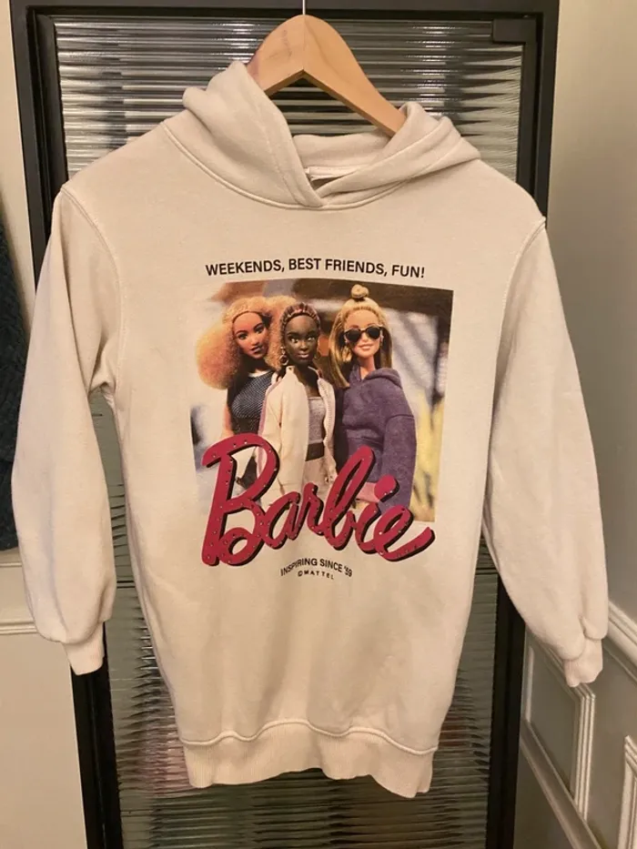 Robe sweat a capuche Barbie Zara 8-9 ans