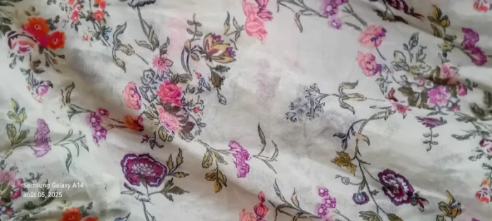 Blouse légère manches 3/4 motif fleurs esprit bohème beige femme 38 promod - photo numéro 17