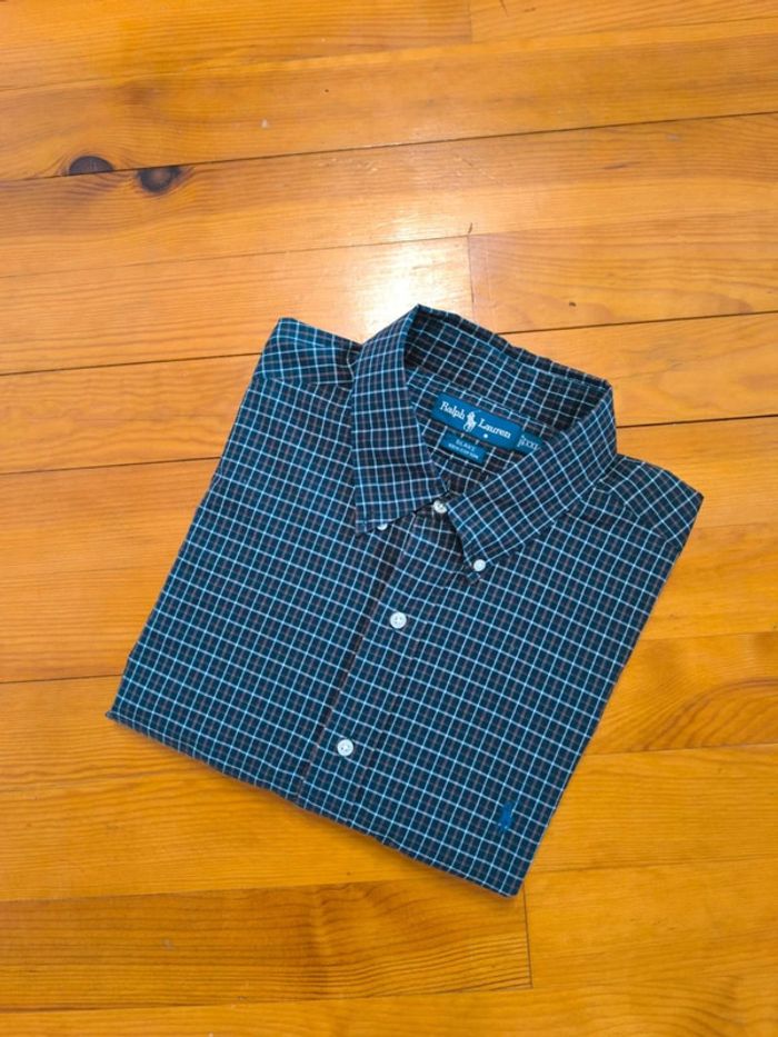 Chemise à carreaux - Ralph Lauren - Blake - Logo brodé violet - noir, blanc - Taille XXL