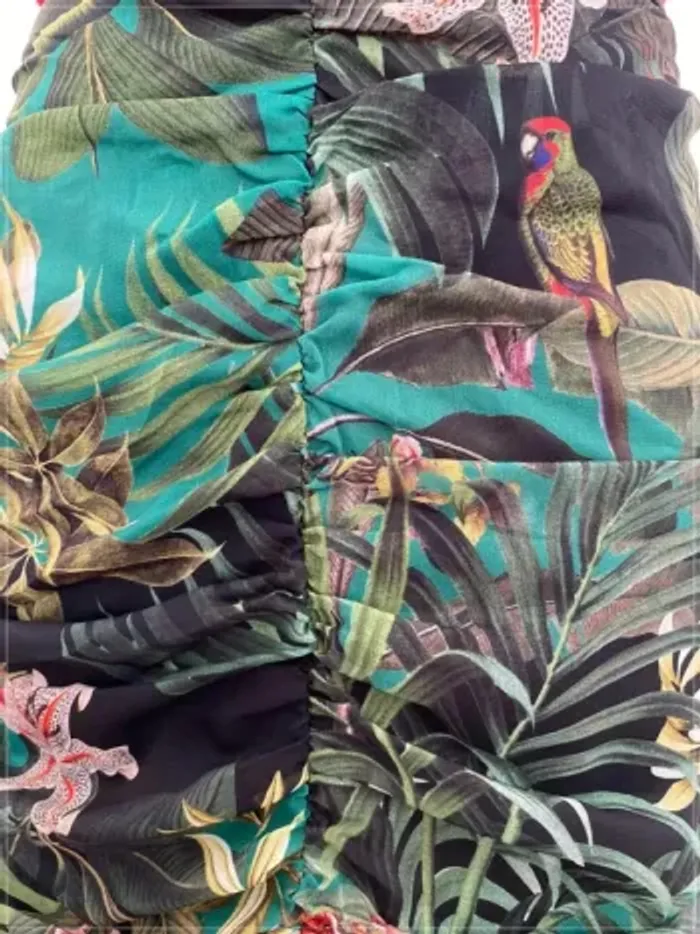 Minijupe jungle froncée verte Kiabi - photo numéro 2