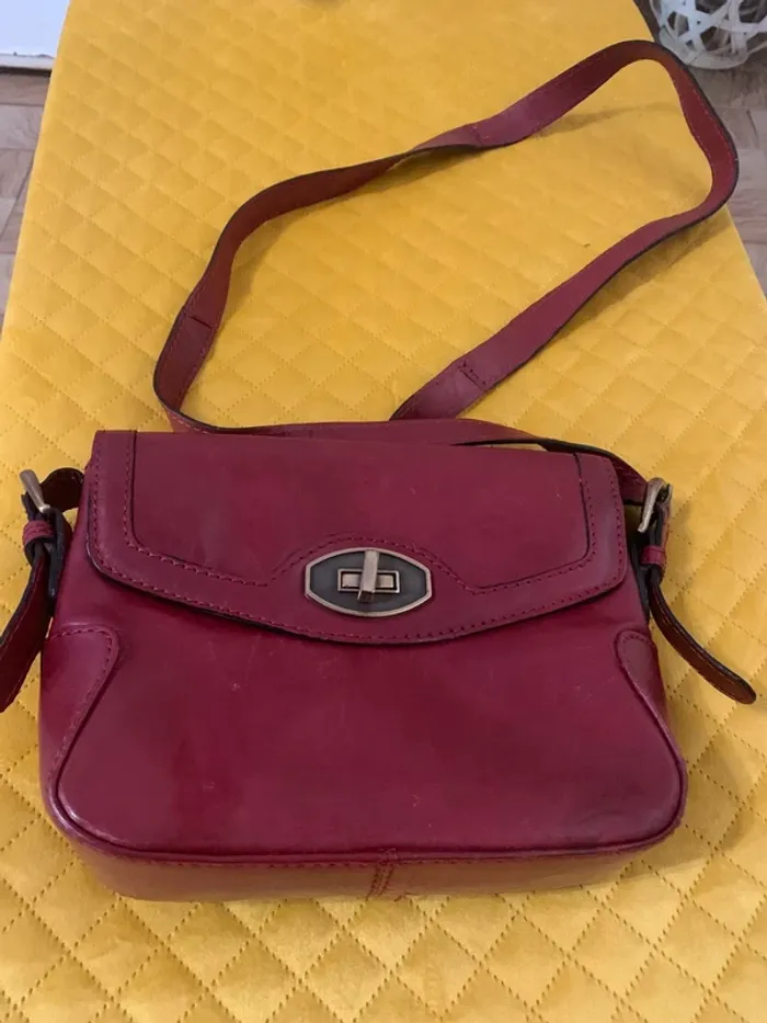Sac à main Muska cuir bordeaux - photo numéro 2