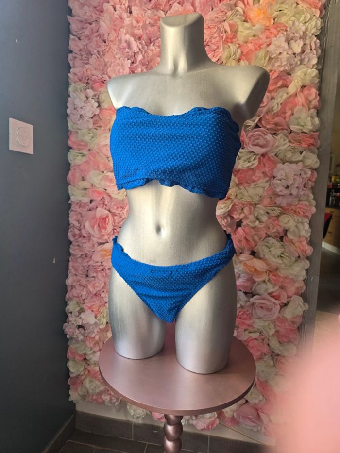 Bikini bandeau sublime bleu taille L