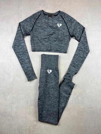 Ensemble Women's Best Seamless Set - Sports T-shirt + Leggings Gym Outfit | gris - S | Women #