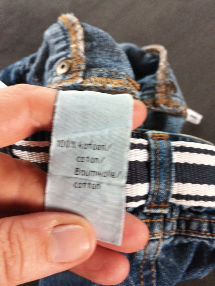Pantalon jeans avec ceinture Garçon 6 mois 100% coton - photo numéro 4