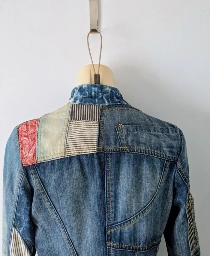 Manteau en jean patchwork - Desigual - taille 36/38 - photo numéro 5