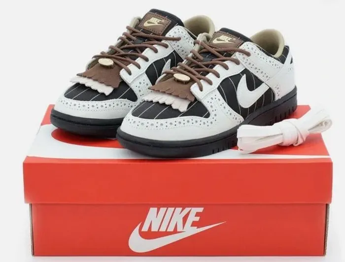 Nike Dunk Low Summit blanc cacao Wow Brogue bande épinglée noire