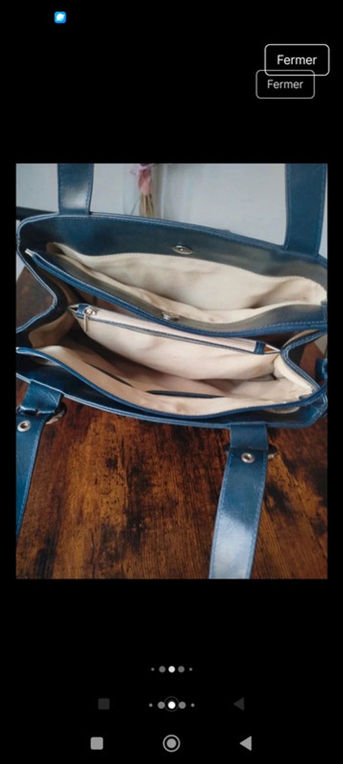 Sac à main cuir style vintage dressing excellent état - photo numéro 8