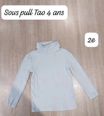 Sous pull fille blanc 4 ans