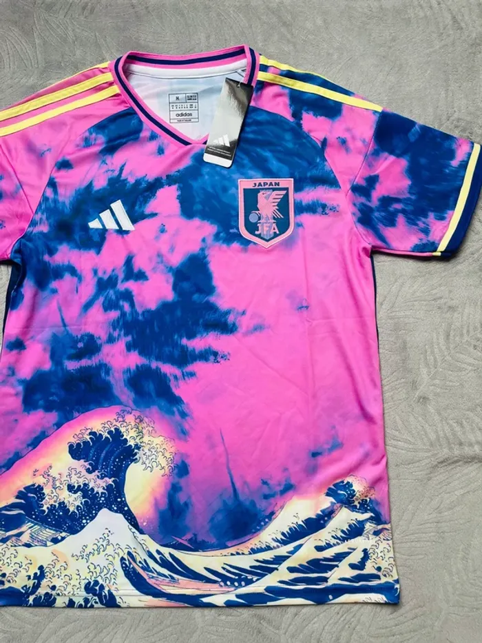 Maillot concept foot Japon bleu rose vague taille M - photo numéro 3