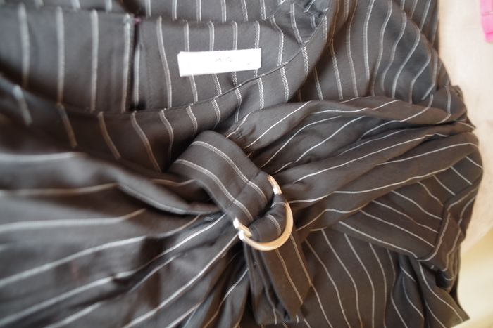 Robe Mango à fines rayures - noir T L - photo numéro 7