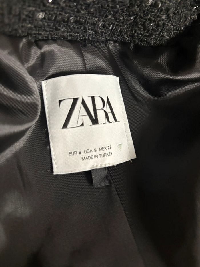 Veste courte  Zara taille s noir brillante - photo numéro 8