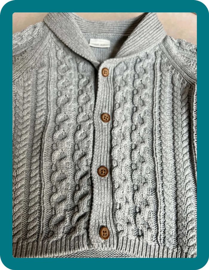 Gilet mixte en maille torsadée style irlandais 6/9 mois - Next Baby - photo numéro 3