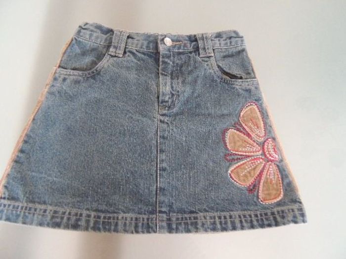 Jupe en jean et velours 5 ans