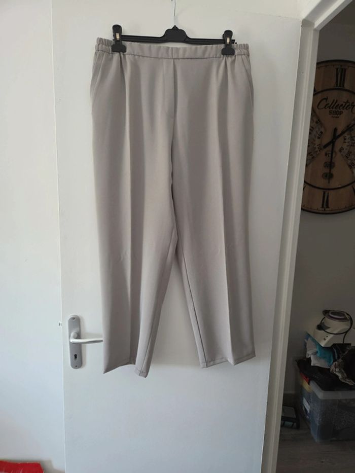 Pantalon femme grande taille gris clair taille 50 TBE afibel
