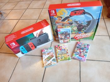 Switch+ringtfit adventure+jeux mariokart+voir photo