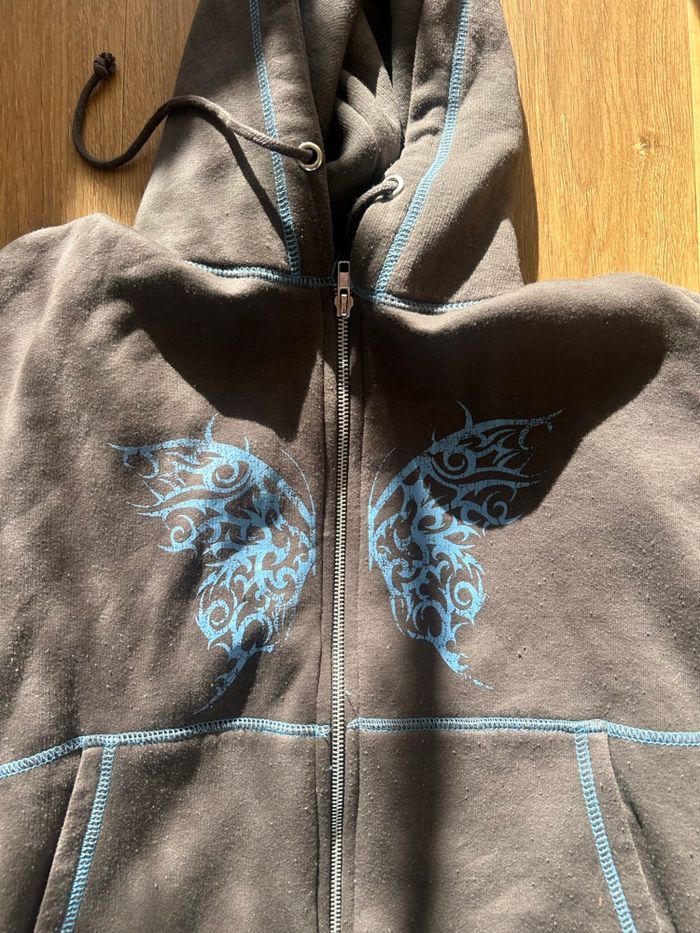 Sweat a fermetures papillon Gris et bleu - Daisy street - photo numéro 3