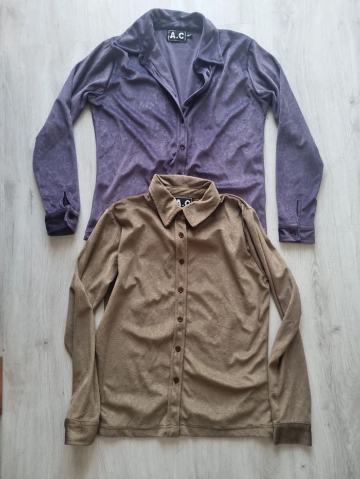 Lot 2 chemises velours