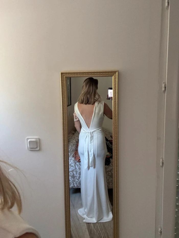 Robe de soirée longue blanche taille 36 - photo numéro 3