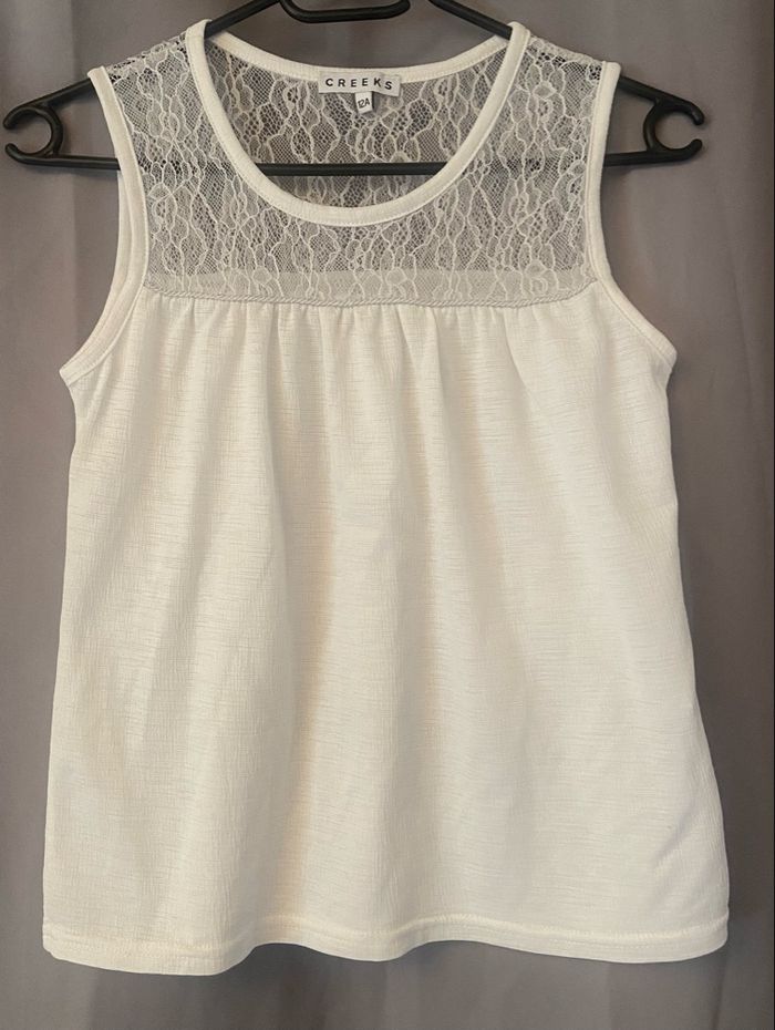 Débardeur »Creeks »blanc et dentelle