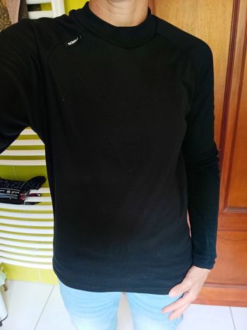 Sous pull de sport femme noir Wed'ze
