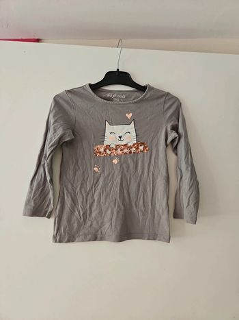 Tee-shirt manche longue fille chaton taille 6 ans
