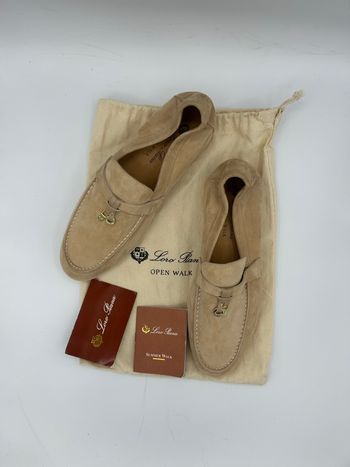 Mocassins Loro Piana Summer Walk Daim Beige 38