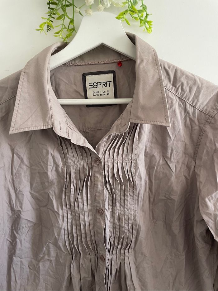🌸chemise /Blouse manches longues marron clair taille 46 esprit 🌸 - photo numéro 2