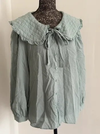 Chemise MANGO bleu/vert d’eau – Taille L