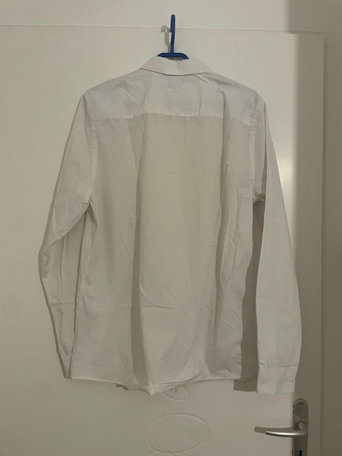 Chemise à manches longues blanc uni coupe ajusté La Halle taille 43/44 - photo numéro 5