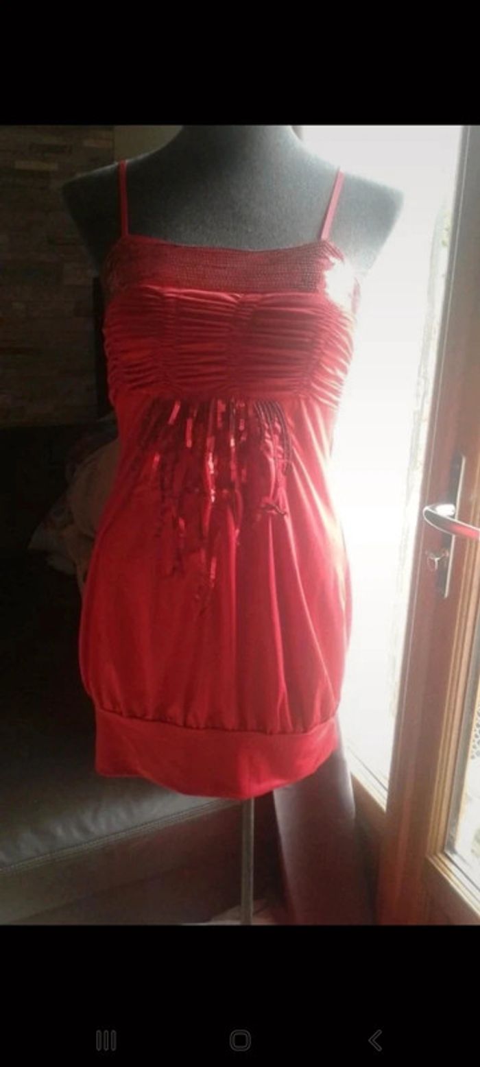 Robe soirée rouge uni