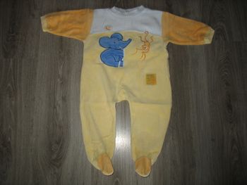 PYJAMA JAUNE ET BLEU BÉBÉ GARÇON "CHOCOLATINE" - 6 MOIS - n°01