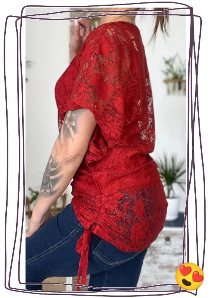 Blouse dentelle manches courtes taille 1 - Mado et les autres - photo numéro 3