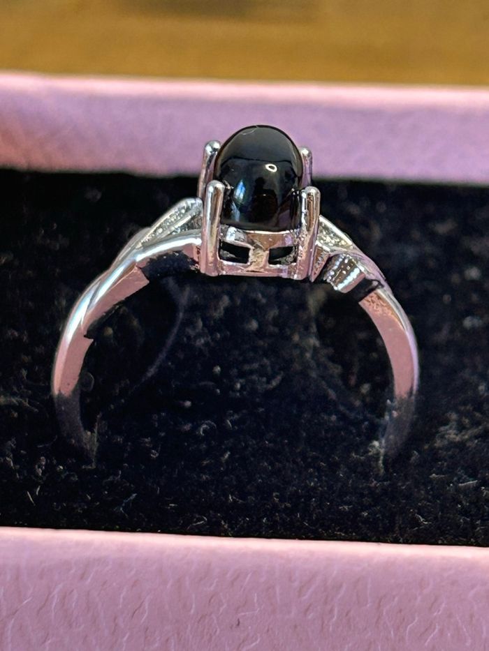 Bague réglable en Onyx noir – Force et protection - photo numéro 3