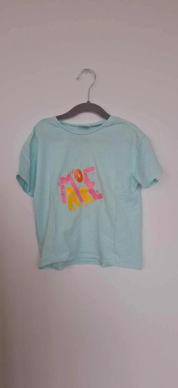 T-shirt "AMORE" bleu menthe - Zara - Taille 5/6 ans