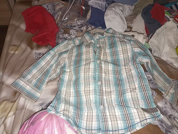 Chemise a carreaux vert blanc