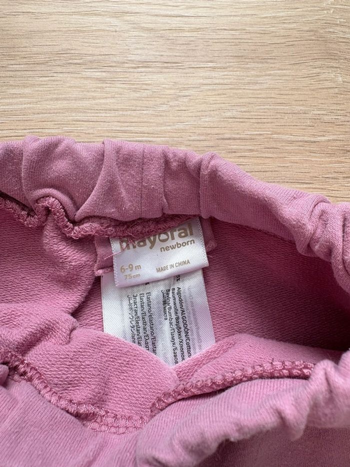 Ensemble bébé Mayoral 6-9 mois – haut à cœurs & legging mauve - photo numéro 6
