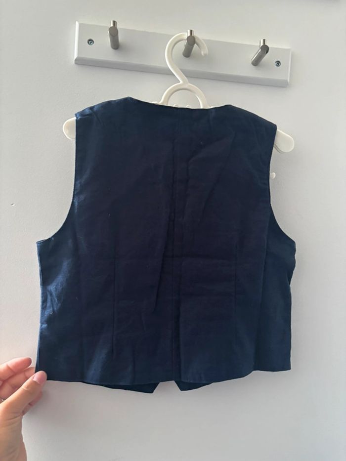 Gilet cérémonie bleu marine en lin 4A Verbaudet - photo numéro 5