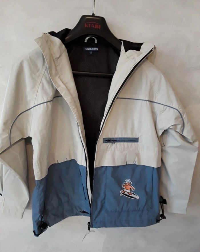 Blouson été couleur beige et bleu - photo numéro 2