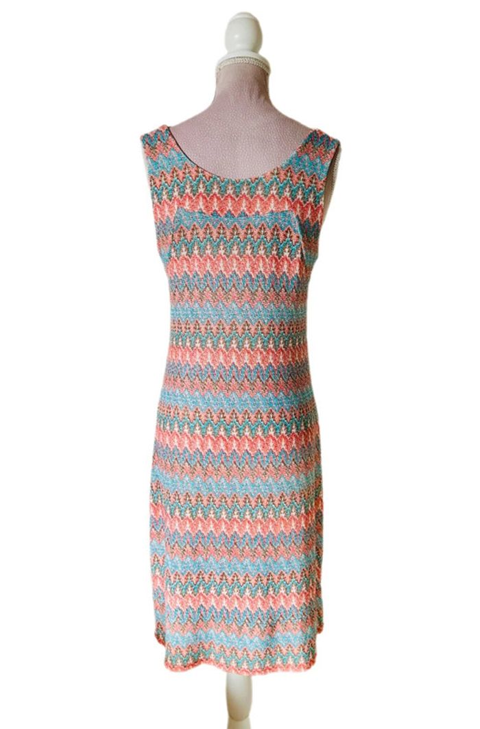 🧡🌞Robe vintage lurex hippie chic retro funky soul summer dress🌞🩵 - photo numéro 14