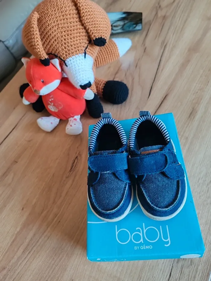 Chaussures bateau garçon comme neuves avec boîte gemo baby 21 type jean - photo numéro 2