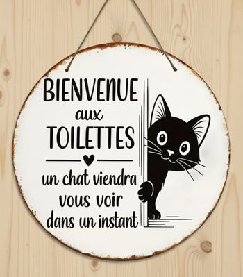 Jolie plaque décorative 20×20cm avec chat