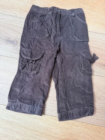 Pantalon côtelé velours Vertbaudet marron en 2ans