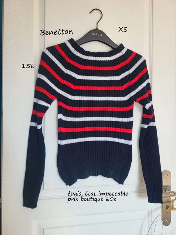 Pull épais col rond Benetton taille XS