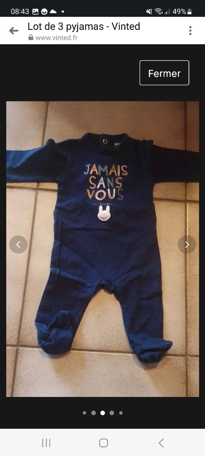 Lot de 3 pyjamas - photo numéro 4